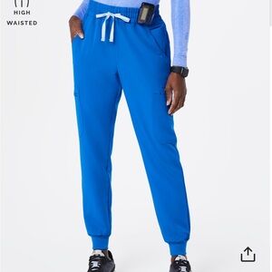 Figs Blue High-Waisted Jogger Pants